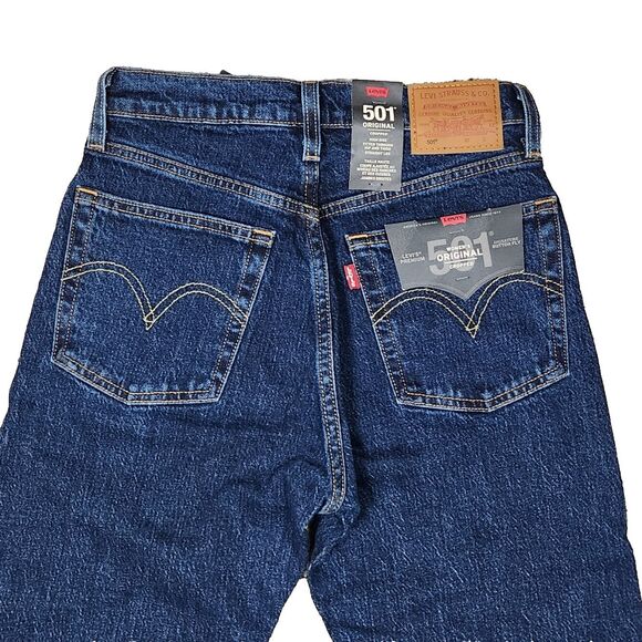 LEVI JEANS 501 Original Cropped Size 25x30 High Rise Button Fly Rodeo - Picture 5 of 8